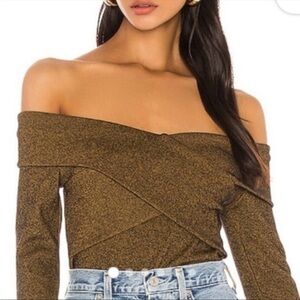 Capulet Off-The-Shoulder Shimmer Bodysuit